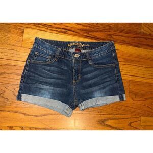 Arizona Jeans Women's Denim Cuffed Shorts Blue Size 5 Distressed